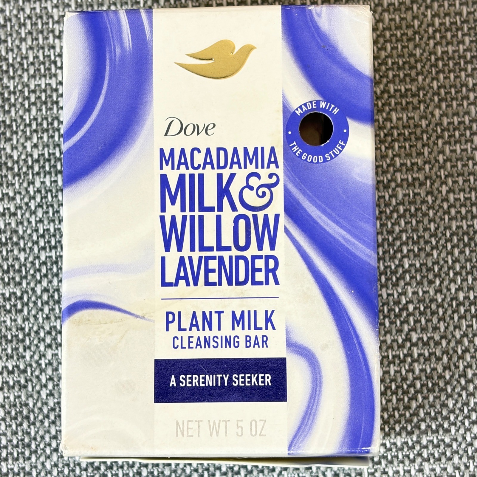 Dove 5 oz Macadamia Milk & Willow Lavender Cleansing Bar Dry Skin 4pk Bundle