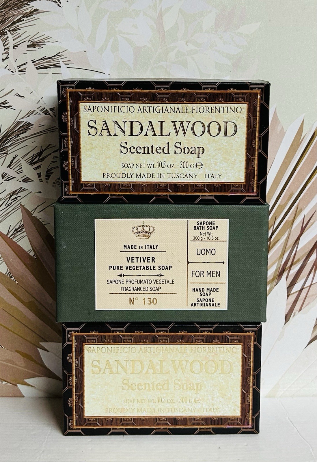 3-Pack Saponificio ~ Sandalwood & Vetiver Bar Soap 10.5 oz Each