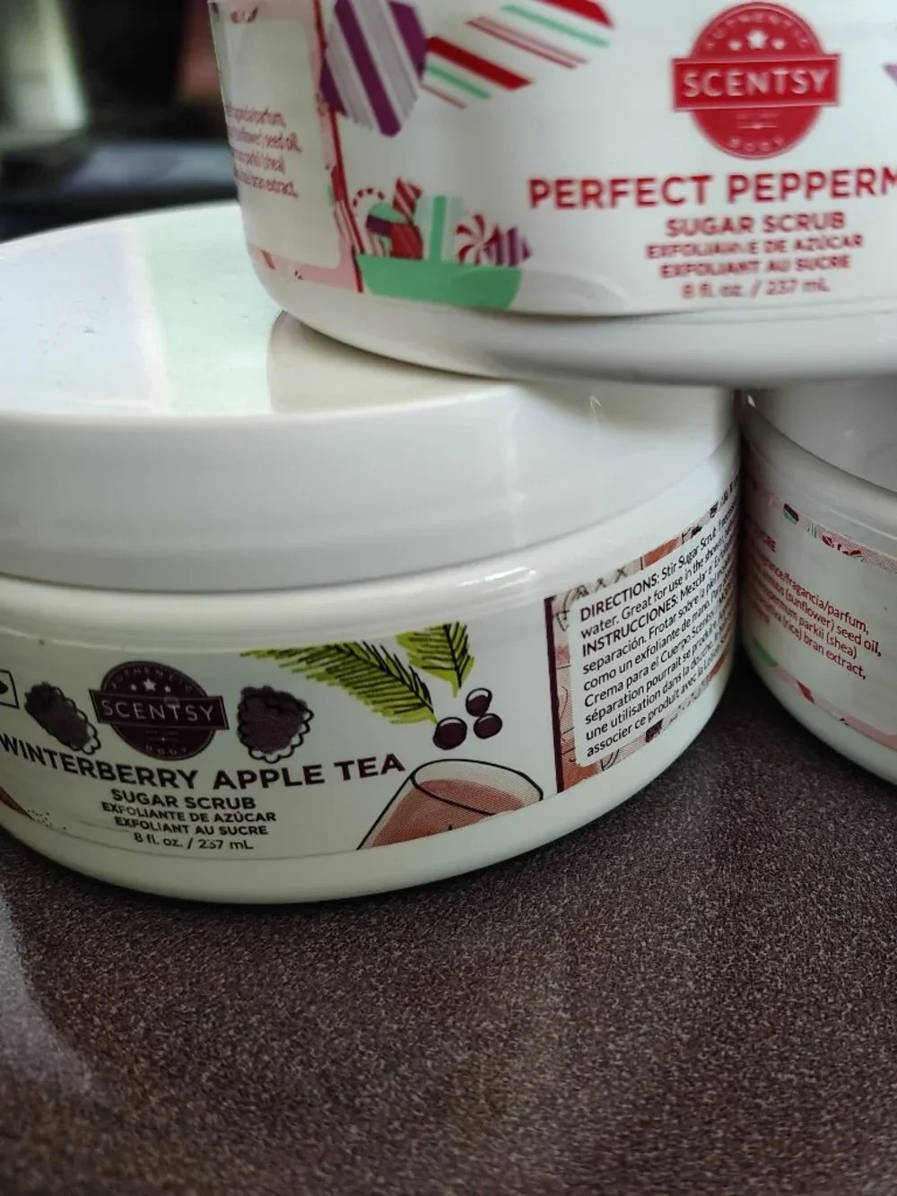 Scentsy Body Scrub Set 2 Perfect Peppermint 1-Winterberry NEW FREE SHIPPING