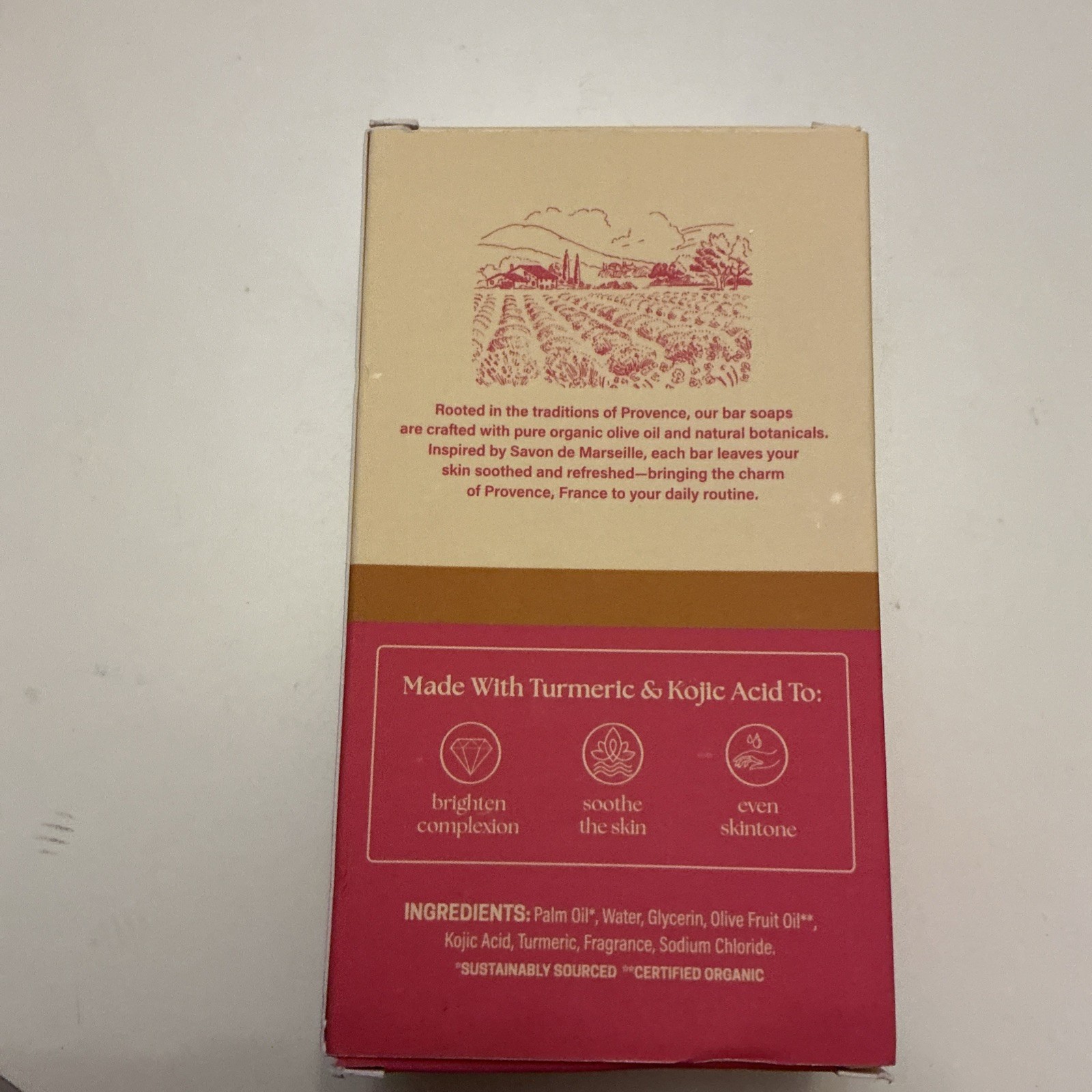 PROVENCE ESSENTIALS Kojic Acid & Turmeric Brightening Bar Soap (10 oz) – NEW