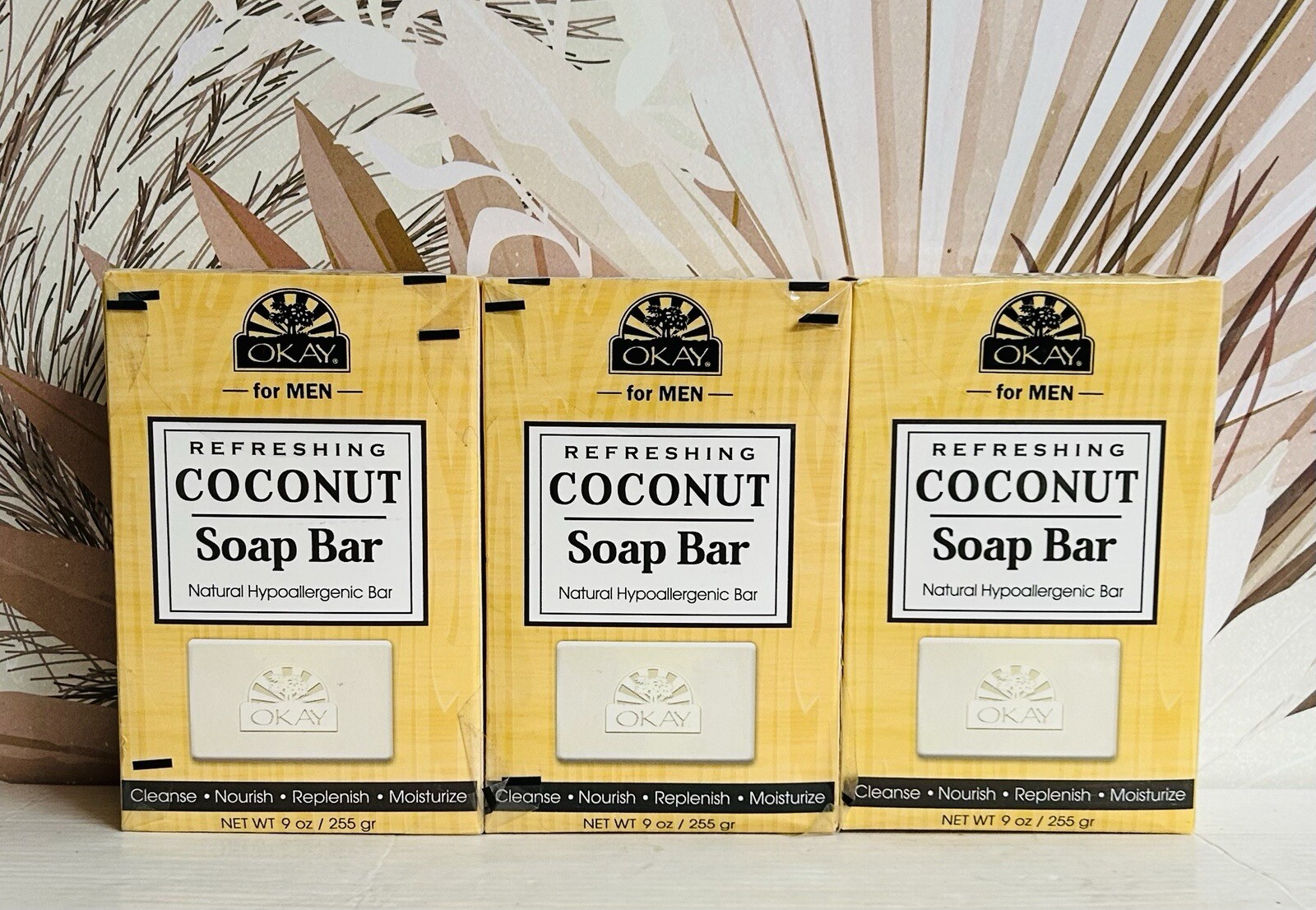 3-Pack Okay For Men – Refreshing Coconut Natural Soap Bar 9oz Each