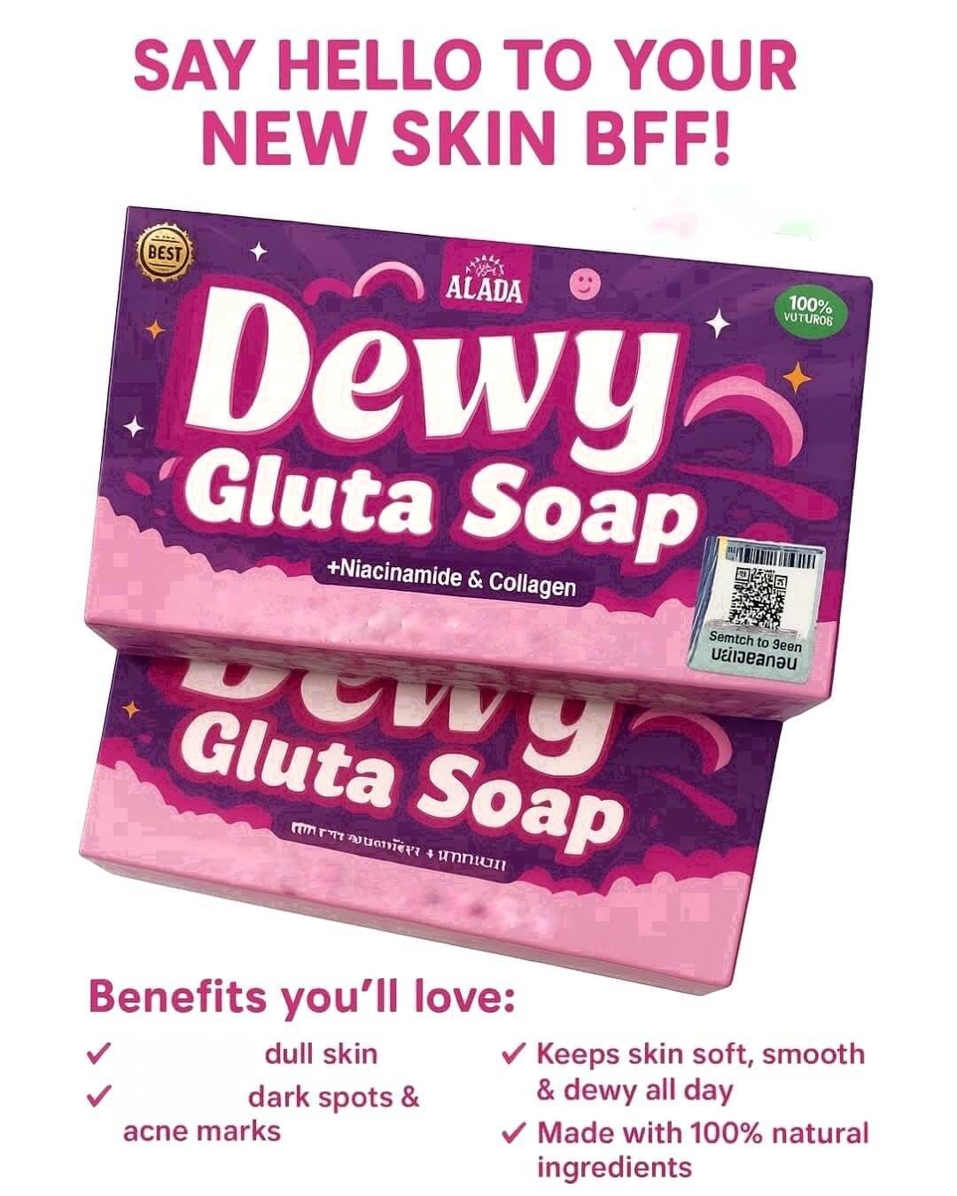 ALADA Natural Dewy Gluta Soap 70g – With Niacinamide & Collagen