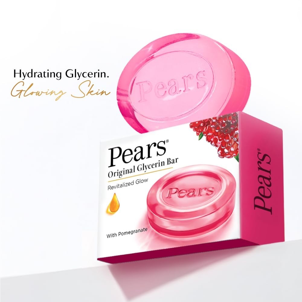 Pears Original Glycerin Soap Bar-Revitalized Glow|With 98%Pure Glycerin 125gm*4