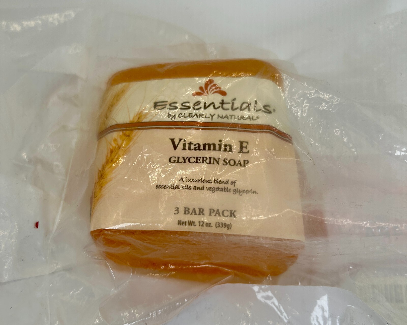 Clearly Natural Essentials Vitamin E Pure Glycerin Bar Soap 4 Oz Bar Pack of 3