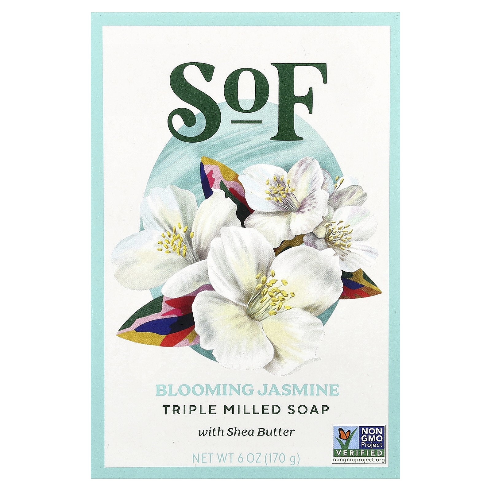 Triple Milled Bar Soap with Shea Butter, Blooming Jasmine, 6 oz (170 g)
