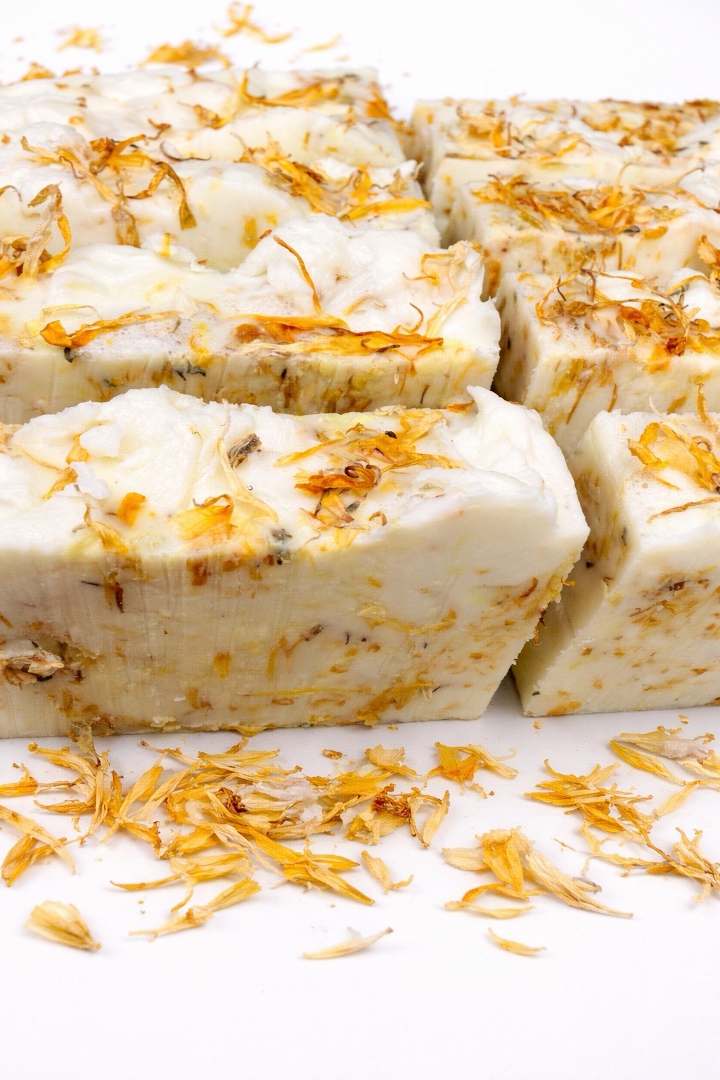 Set of 2 Handmade Goat Milk Soap | Calendula Petals, Lemongrass