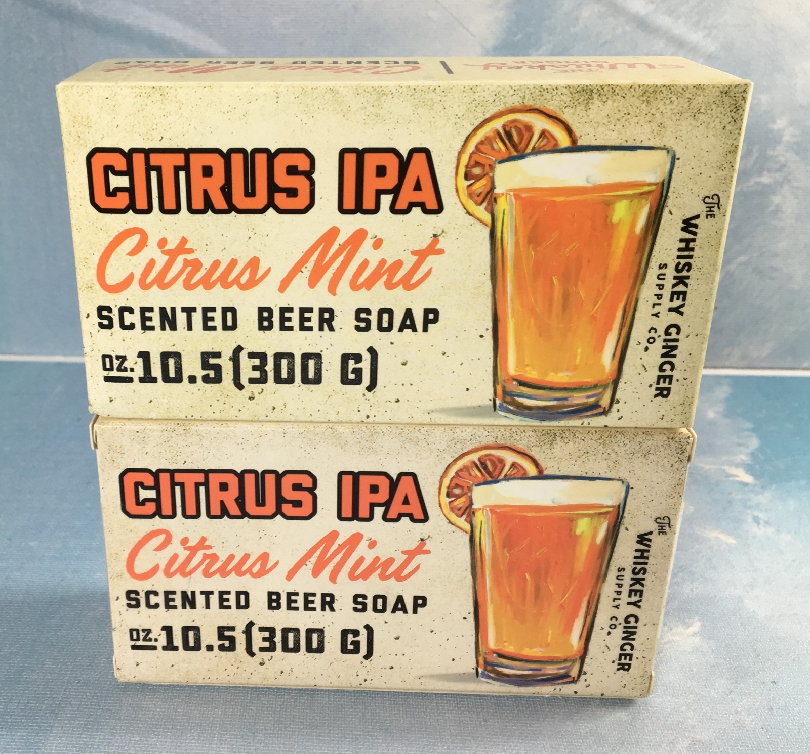 The Whiskey Ginger Co. Citrus Mint Beer Soap, 2 Pack, 10.5 oz (300 g) Each