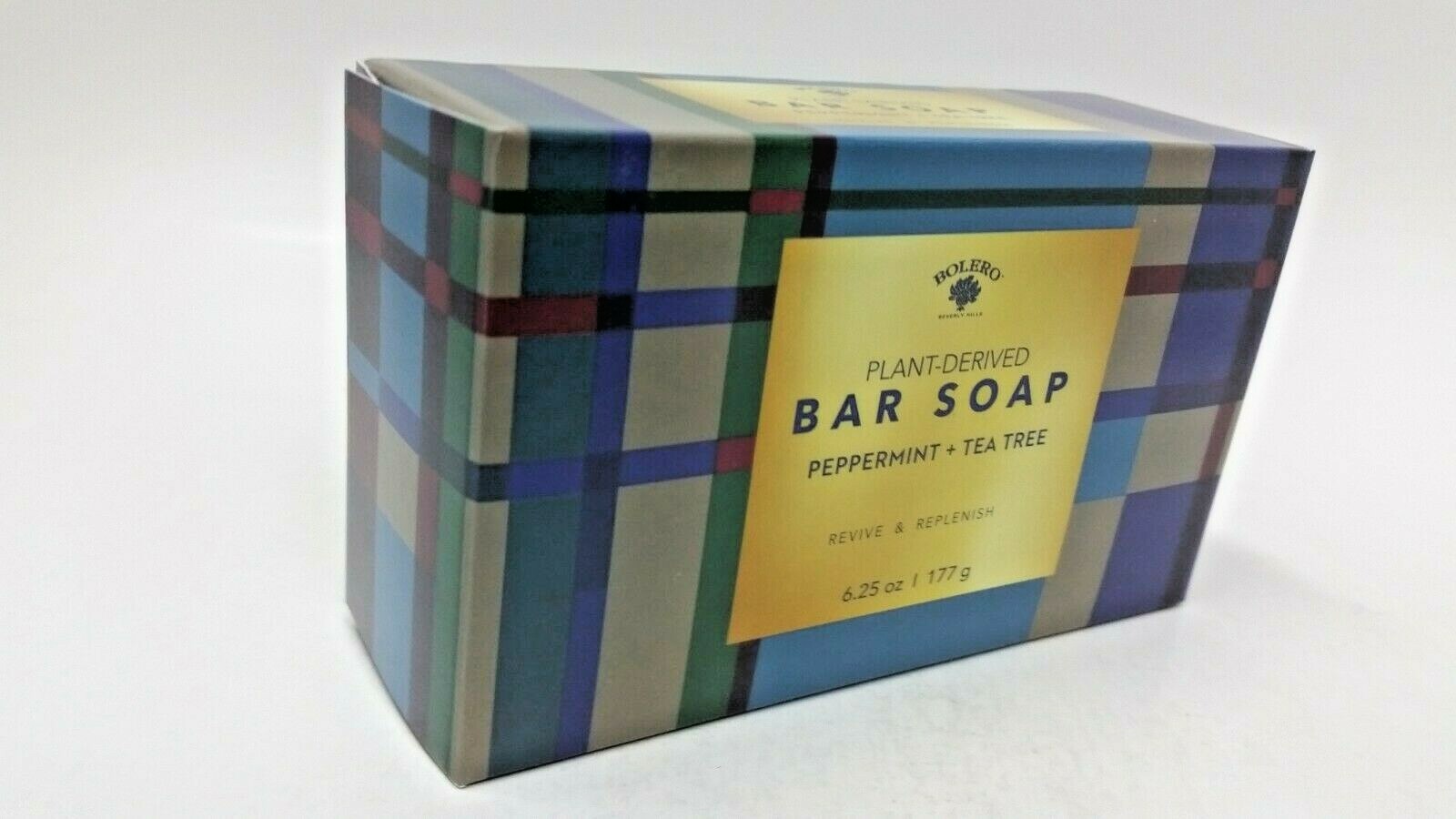12x Large Bolero Plant Derived PEPPERMINT + TEA TREE Bar Soap Bath 6.25oz Revive