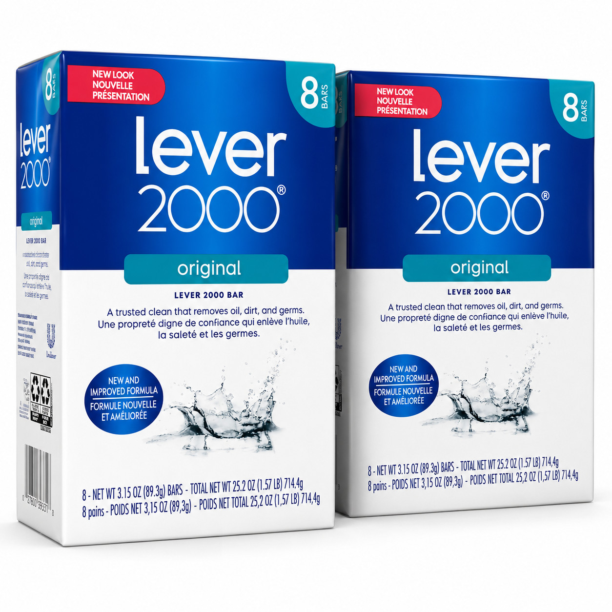2 pk Lever 2000 Original Bar Soap, Refreshing & Moisturizing, 16 Count Pack