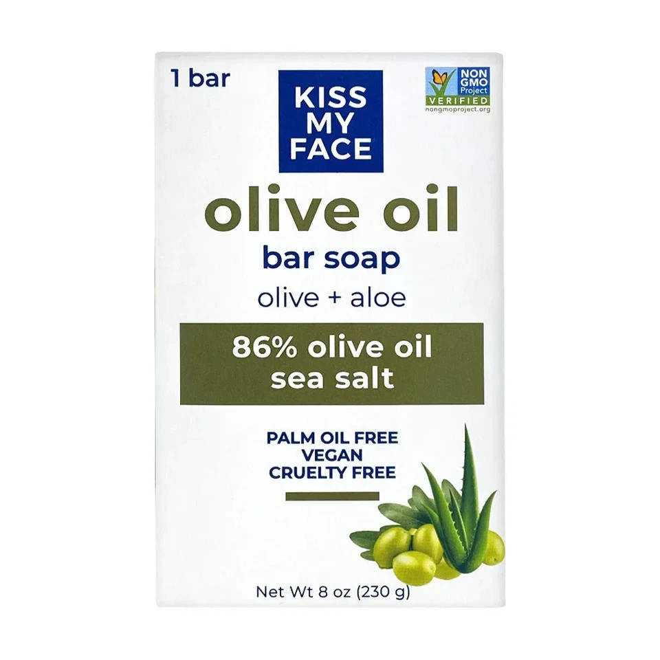 Kiss My Face Olive Oil Bar Soap Olive + Aloe 8 oz Each (Pack of 6)