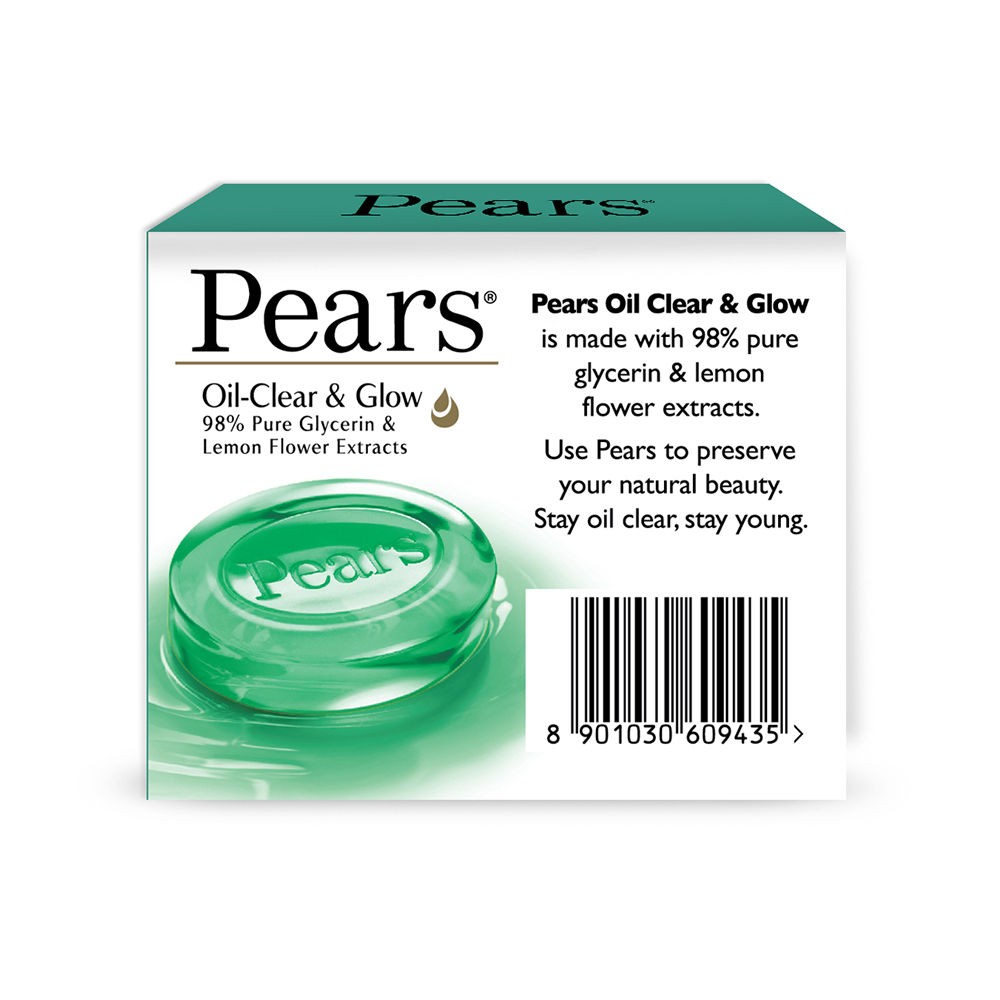 Pears Soap Oil Clear With Lemon Flower extract 75g (Pack of 12) Free Delivery