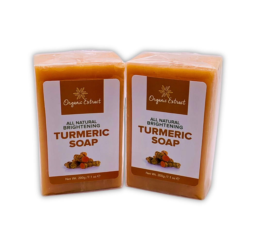 2x Organic Herbal Turmeric Cleansing Bar Soap Face & Body, 7.1 oz