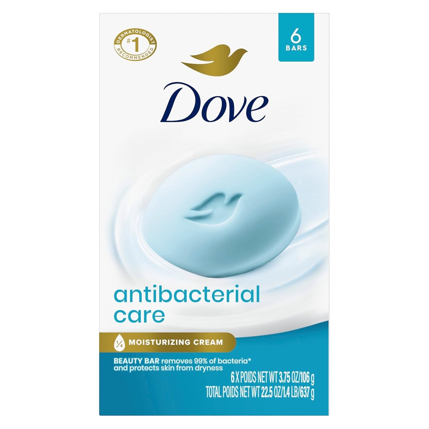 Antibacterial Care Beauty Bar Soap – 6 Bars for Moisturized and Radiant Skin