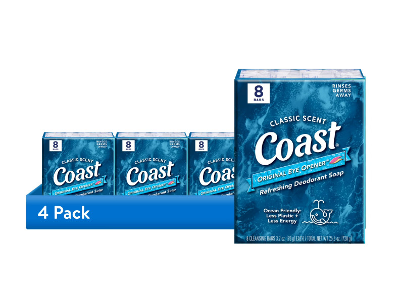 4 Pack Deodorant Bar Soap 32 Bars Classic Scent All Skin Types 3.2oz