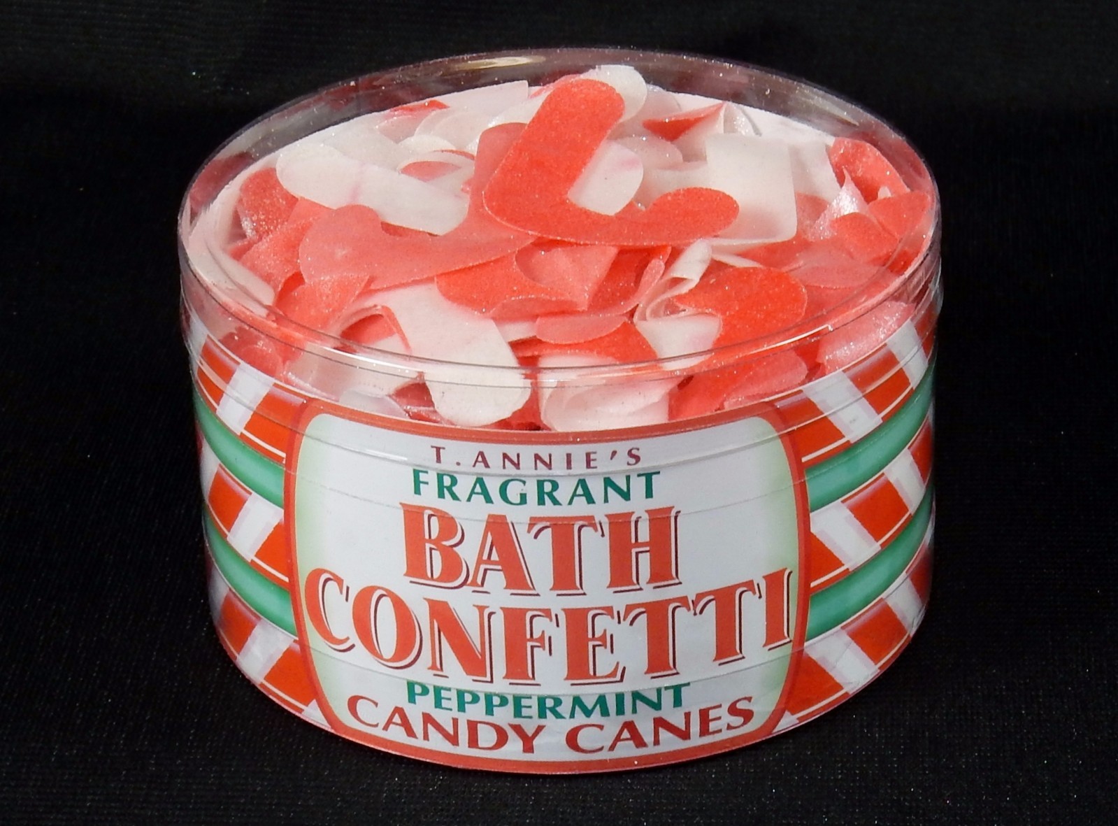 Holiday Bath Confetti ~ Candy Cane Shapes, Peppermint Scented, 41 Grams Canister