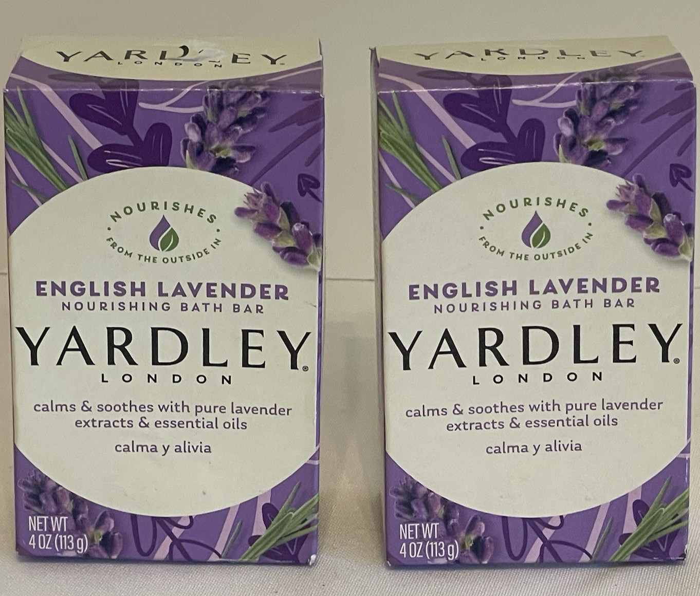 Yardley Nourishing Bath Bar Soap English Lavender 2 Pack 4 Ounces New Sealed