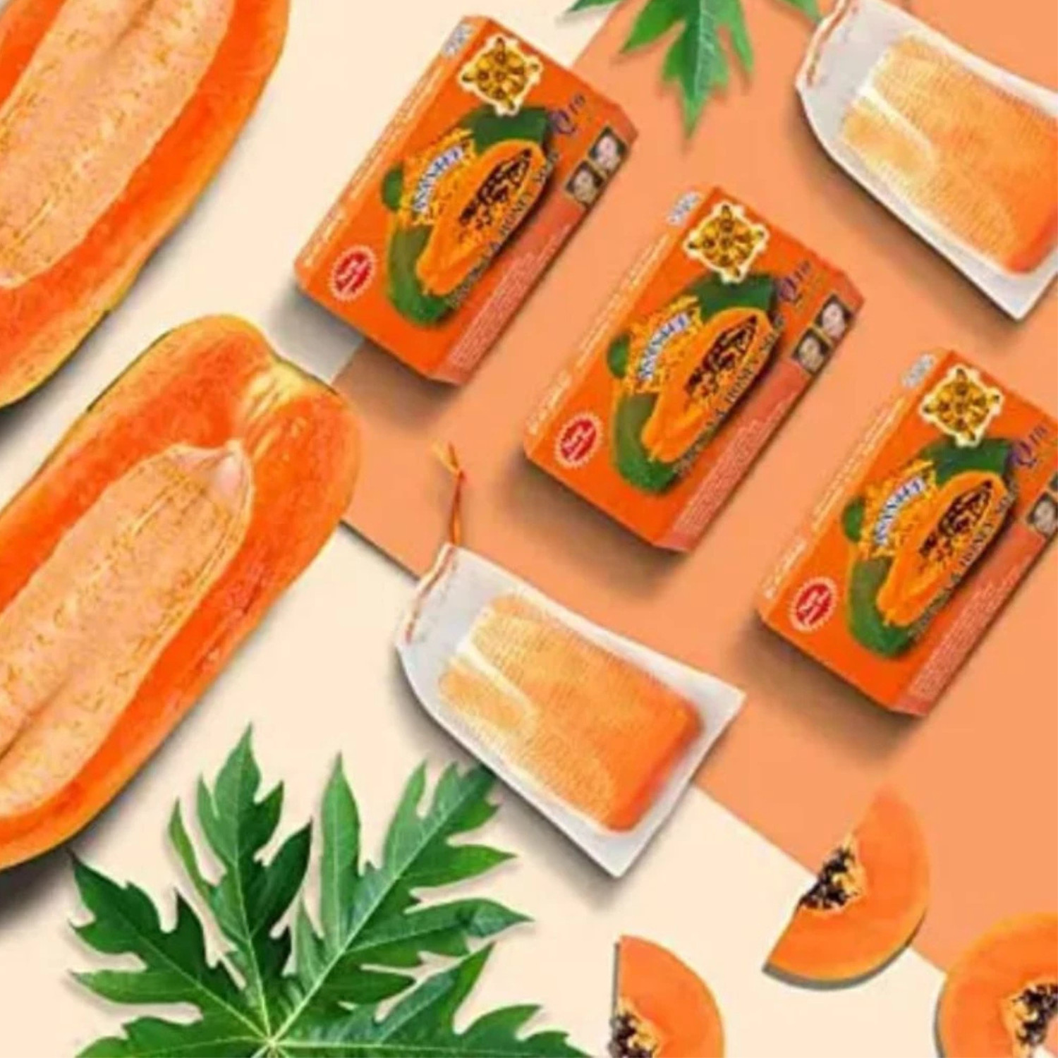 4 x Asantee Papaya Soap-Brightens Skin, Reduces Acne (Free Shipping)