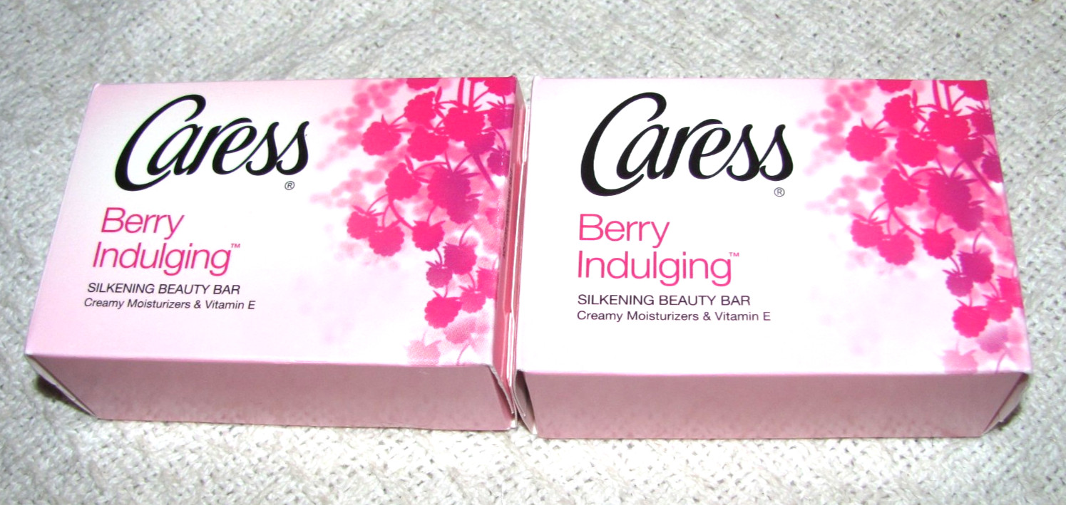 x2 Caress Berry Indulging Silkening Beauty Bars Soap w/ Vitamin E – 4.25 oz