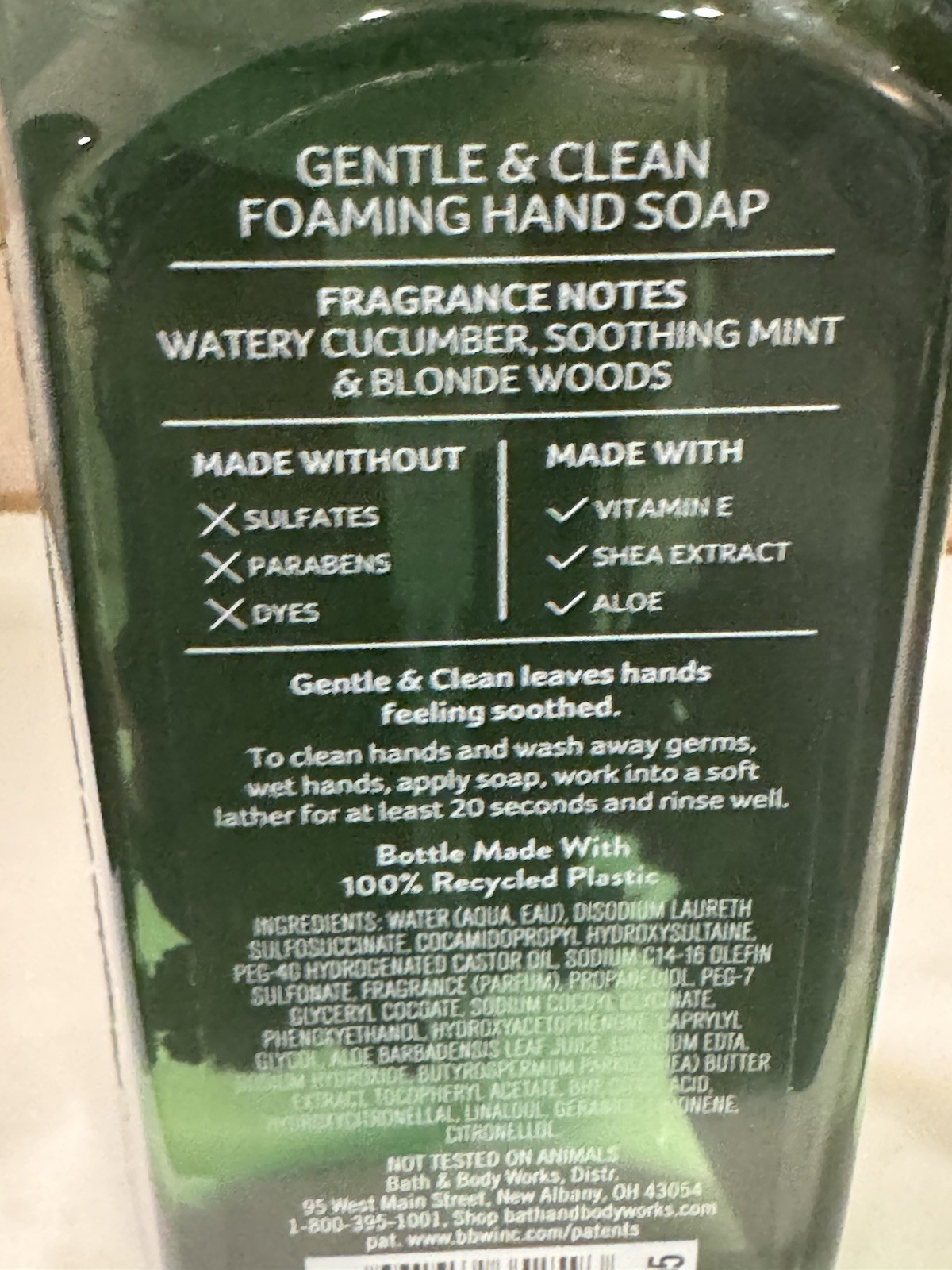 Bath & Body Works Gentle & Clean Foaming Hand Soap Set 2 WHITE CUCUMBER & MINT
