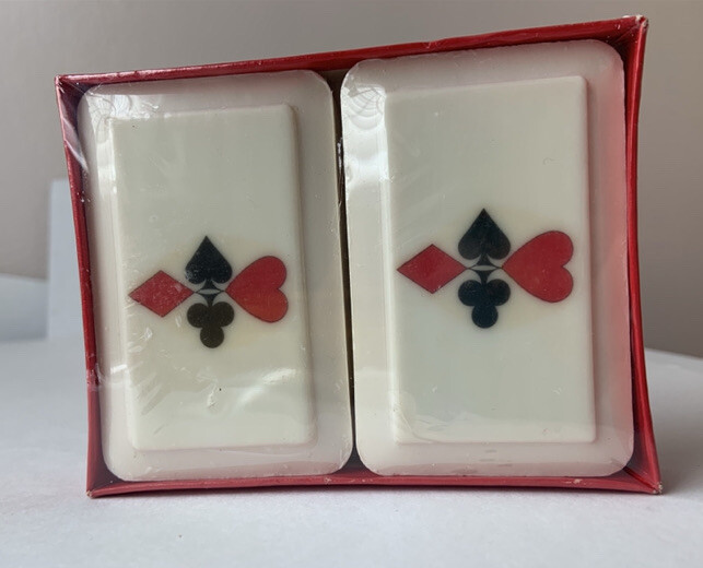 Vintage KATHERINE GRAY, INC. Soap French Milled Decal Boxed Four Suits Spades