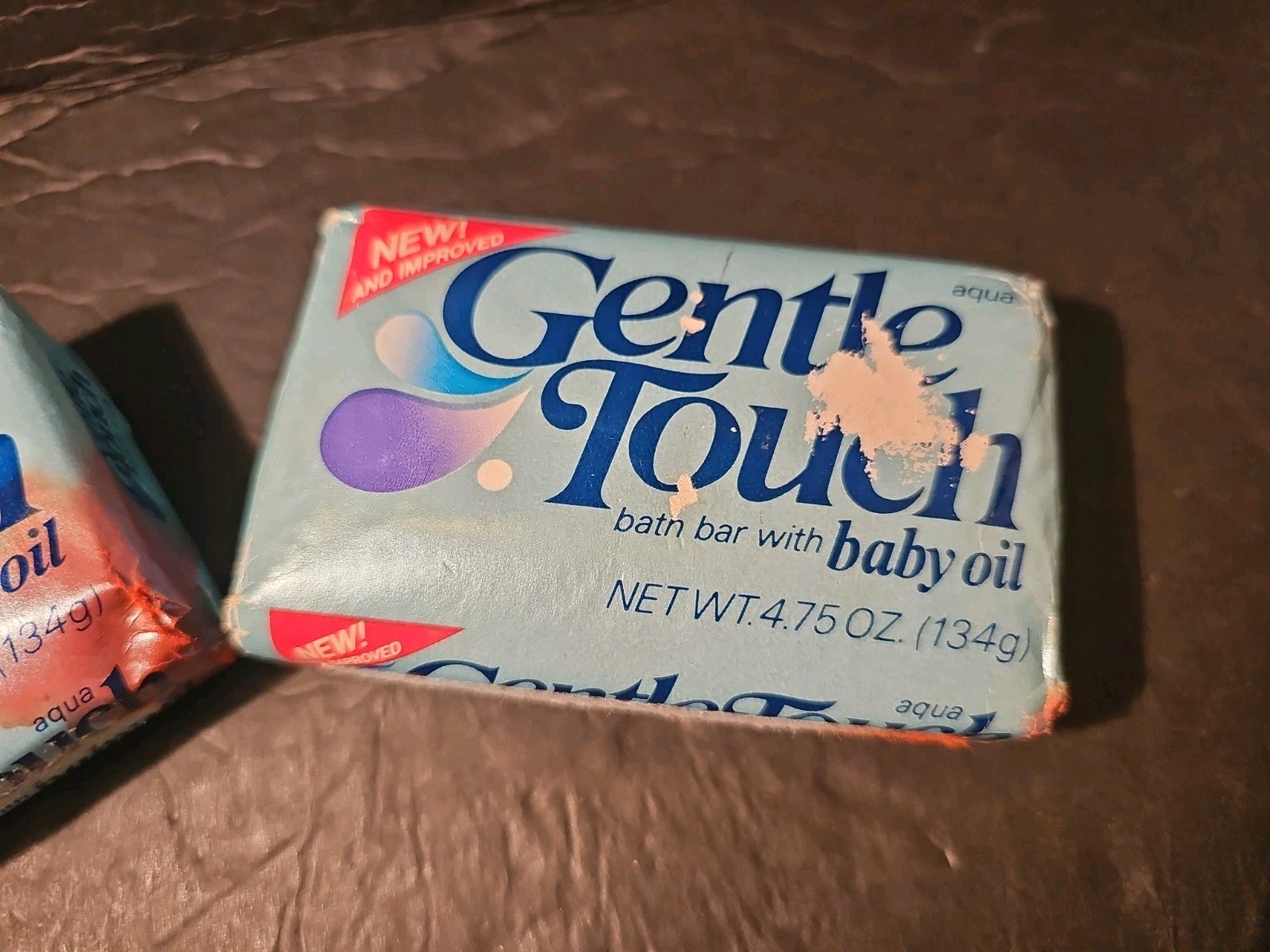 Vintage Gentle Touch Bath Bar with Baby Oil 4.75 Ounce Bar Soap Set of 2 NOS