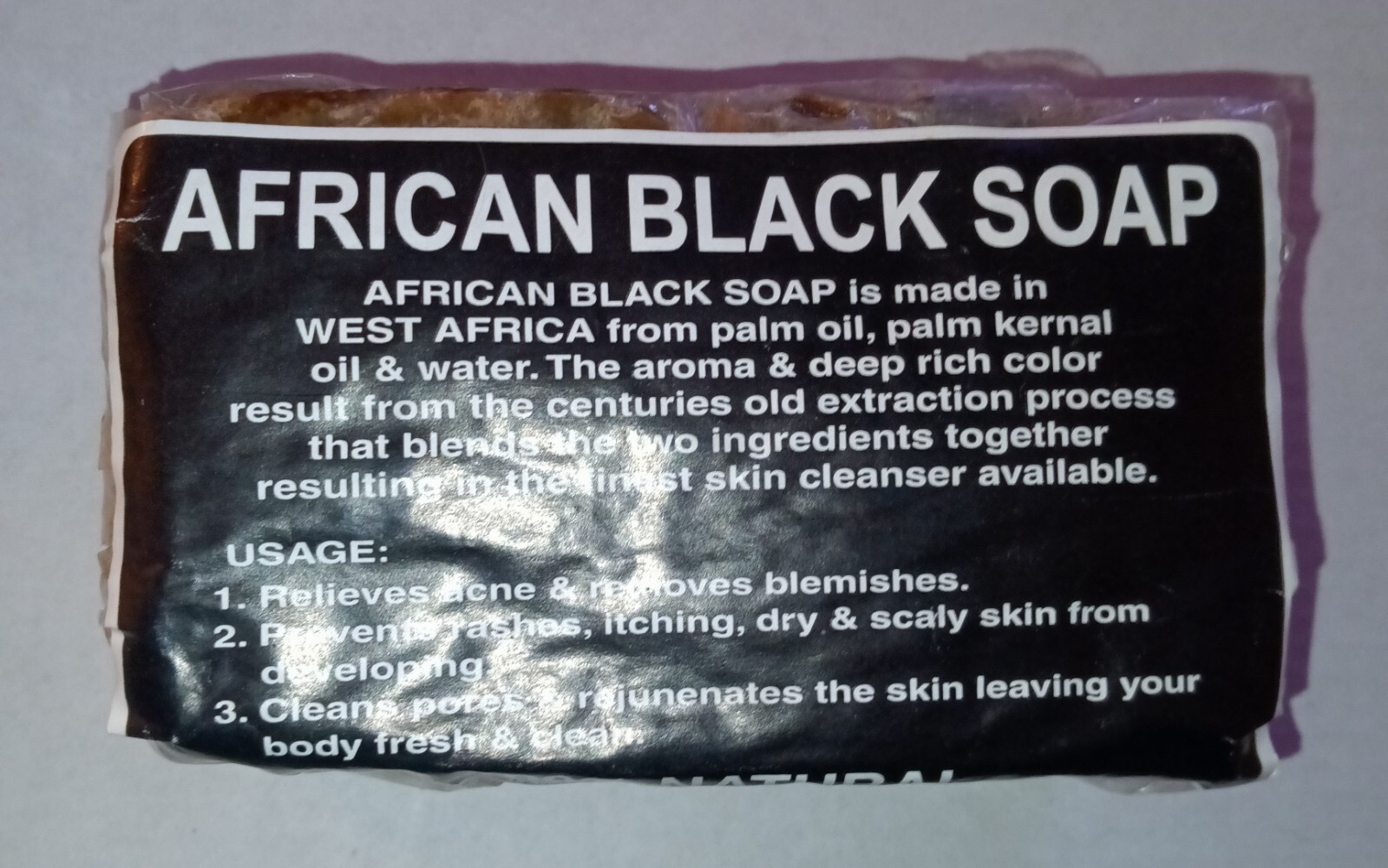 16 oz African Black Soap Vegetable Based all natural for sensitive skin