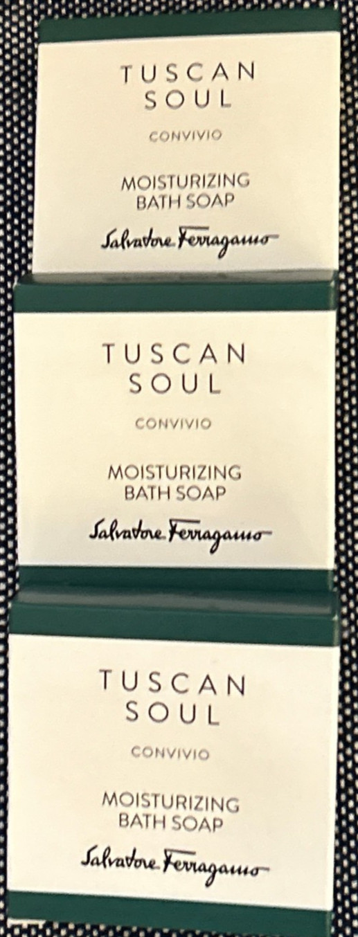 LOT of 3 ~Salvatore Ferragamo Tuscan Soul Convivio Boxed Bar Soap~ 1.8 oz. / 50g