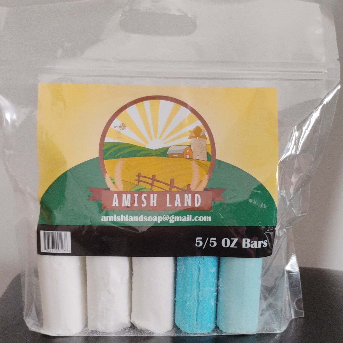 Amish Land Body Bar Soap 5 oz Bars White Blue Rectangular Unisex
