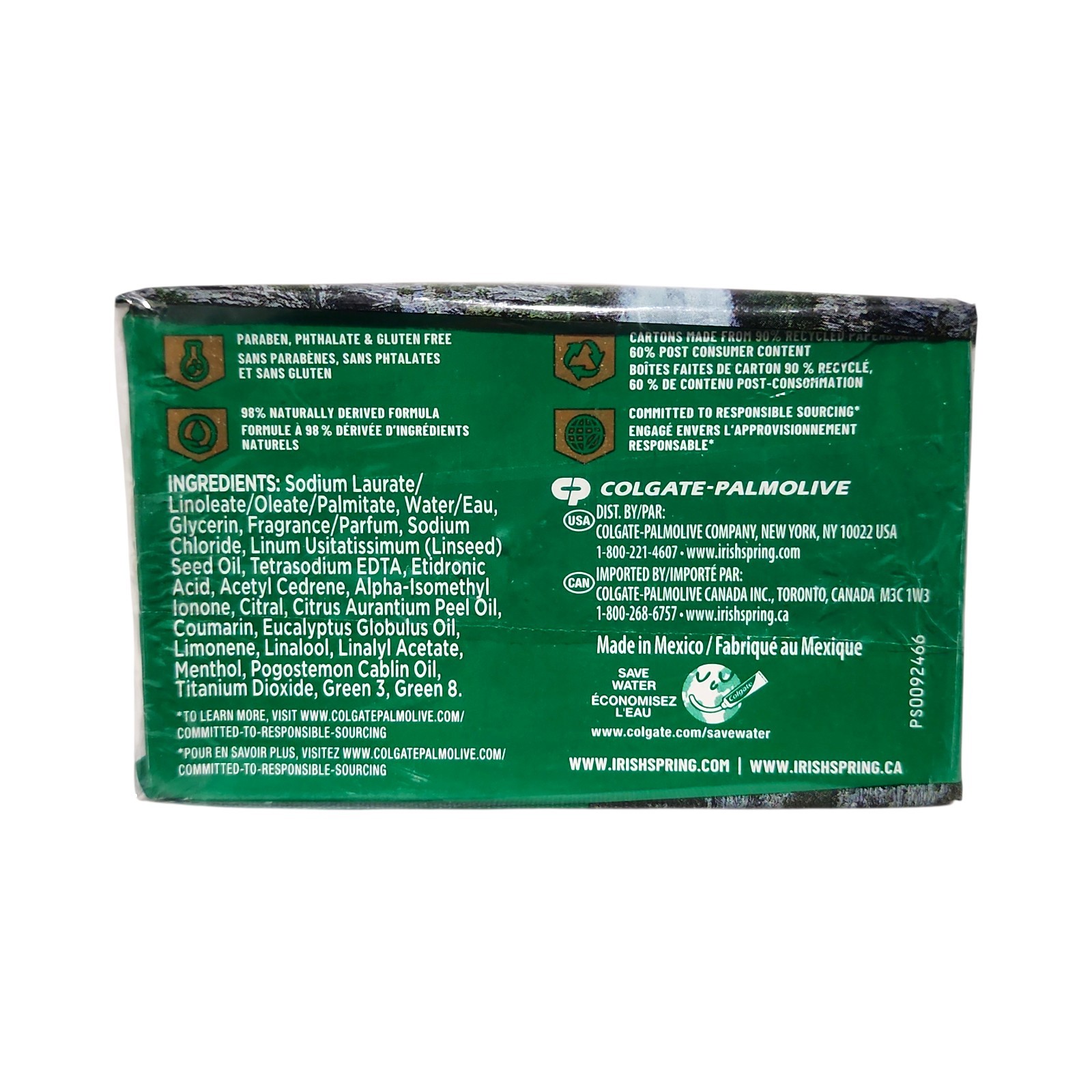 Irish Spring Original Scent Deodorant Bar Soap 6 Packs of 3 – 18 Bars Total