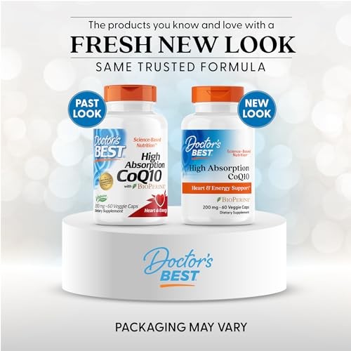 Doctor’s Best High Absorption CoQ10 200mg with 60 Count (Pack of 1), White