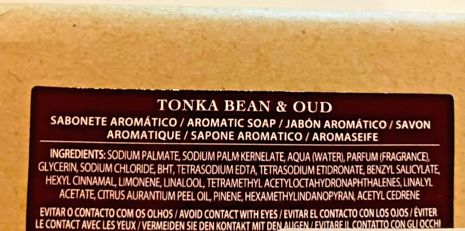 TONKA BEAN & OUD Castelbel 10.5 oz. aromatic triple-milled soap made in Portugal