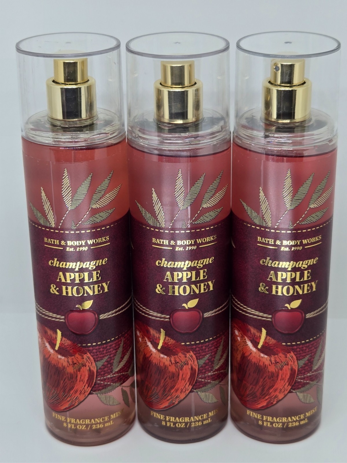 Bath Body Works Champagne & Apple Honey Fine Fragrance Mist x3