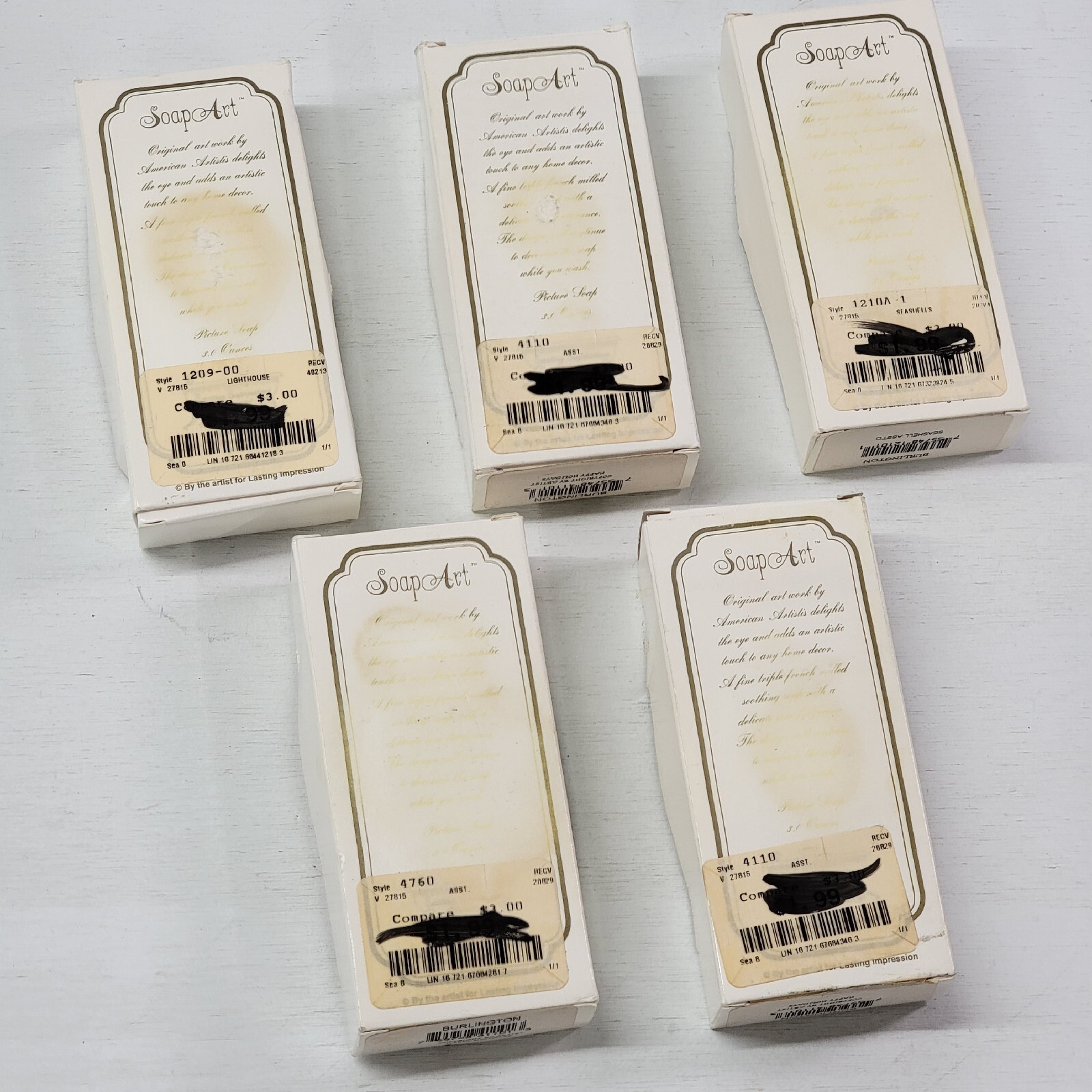 5 – Vintage Soap Art Picture Soap Christmas Theme Beach Lighthouse Decorative