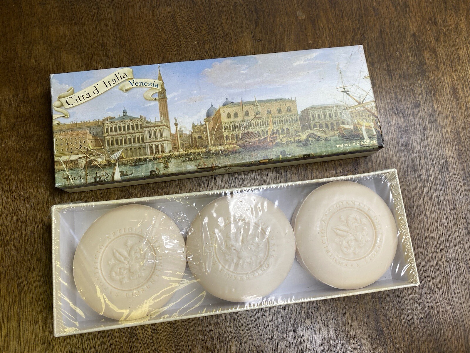 Italian Soap Città d’ Italia Venezia Luxury Round 3 Bars Sealed Box