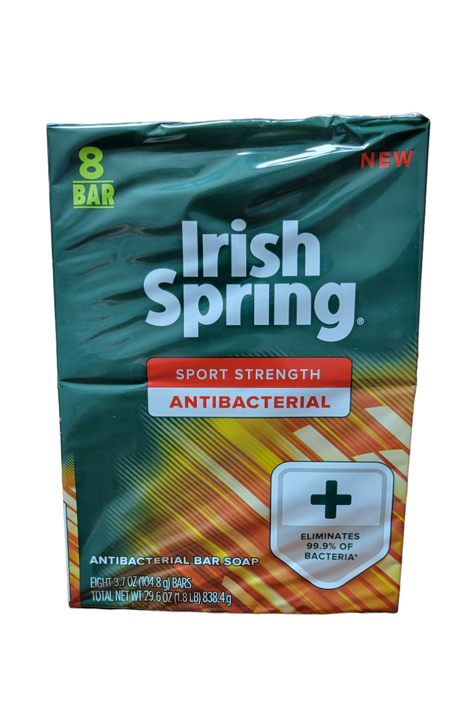 1 Pack Irish Spring 29.6 Oz Sport Strength 8 Count Soap Bars Exp 1/2023