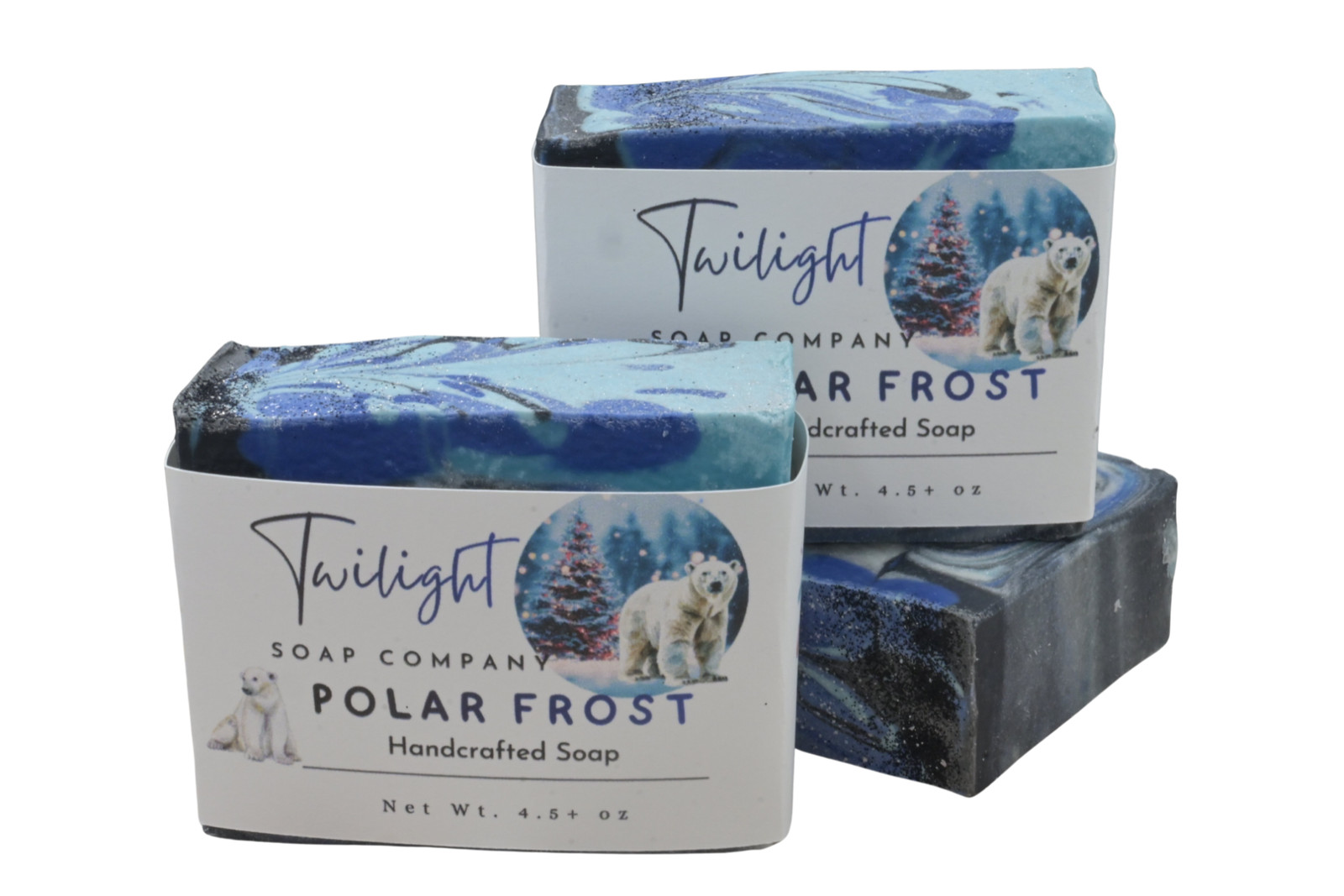 Polar Frost Winter Soap – Aloe Vera, Shea Butter, Charcoal, Artisan Blue & Black