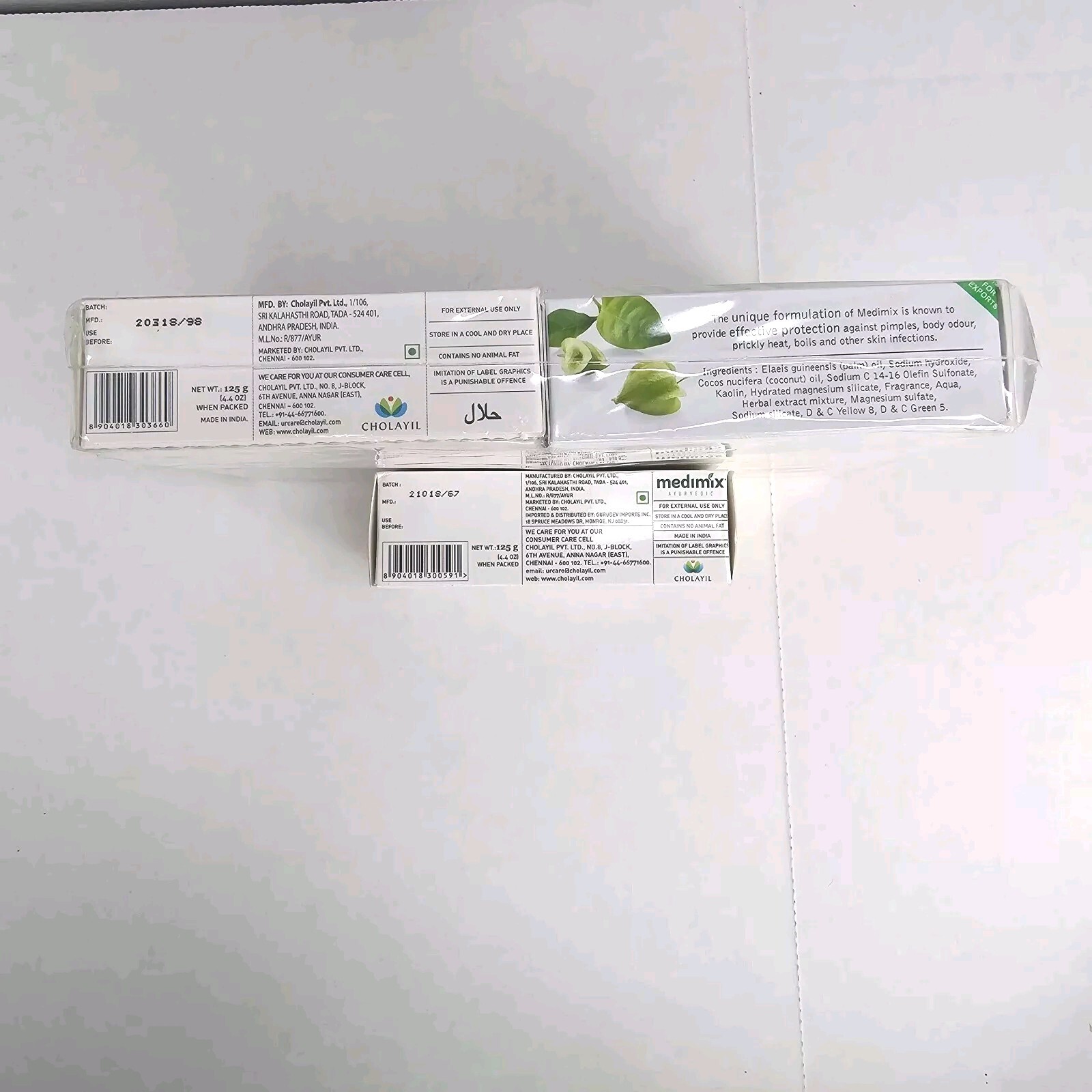 MEDIMIX AYURVEDIC Bar Soaps Lot of 5 4.4 oz Sandal Glycerin Turmeric Argan Herbs
