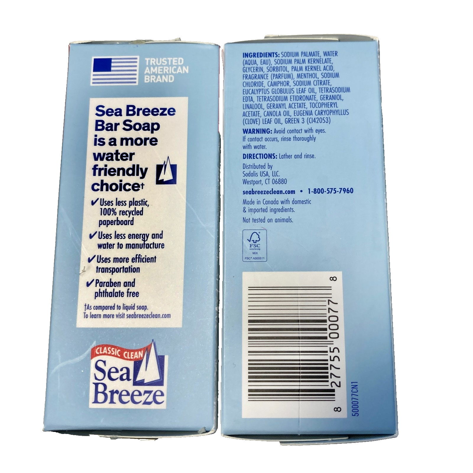 4 SEA BREEZE Classic Clean Toning & Clarifying Moisture BAR SOAP 6.5 oz X 4 Bars