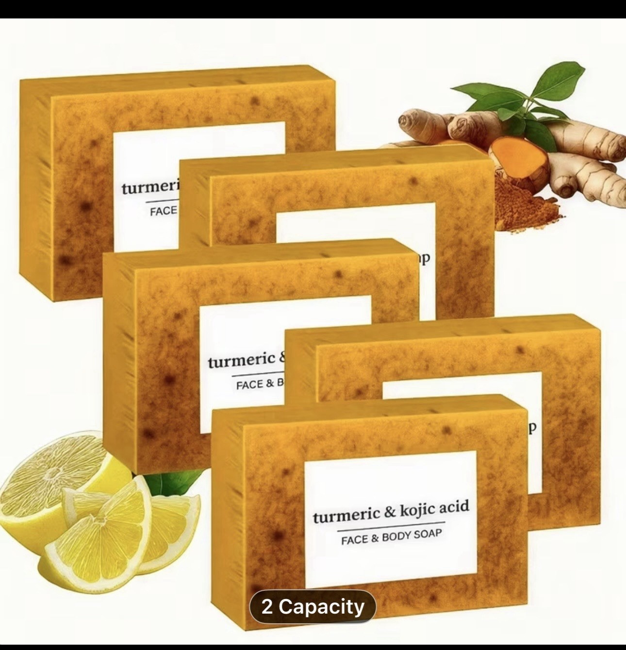 4 pcs lemon Tumeric cojic acid soap