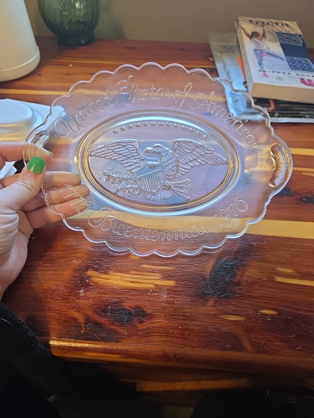 Vintage Avon USA 1776 Bicentennial 1976 Glass Plate/2 Soaps 3 oz Each NOS