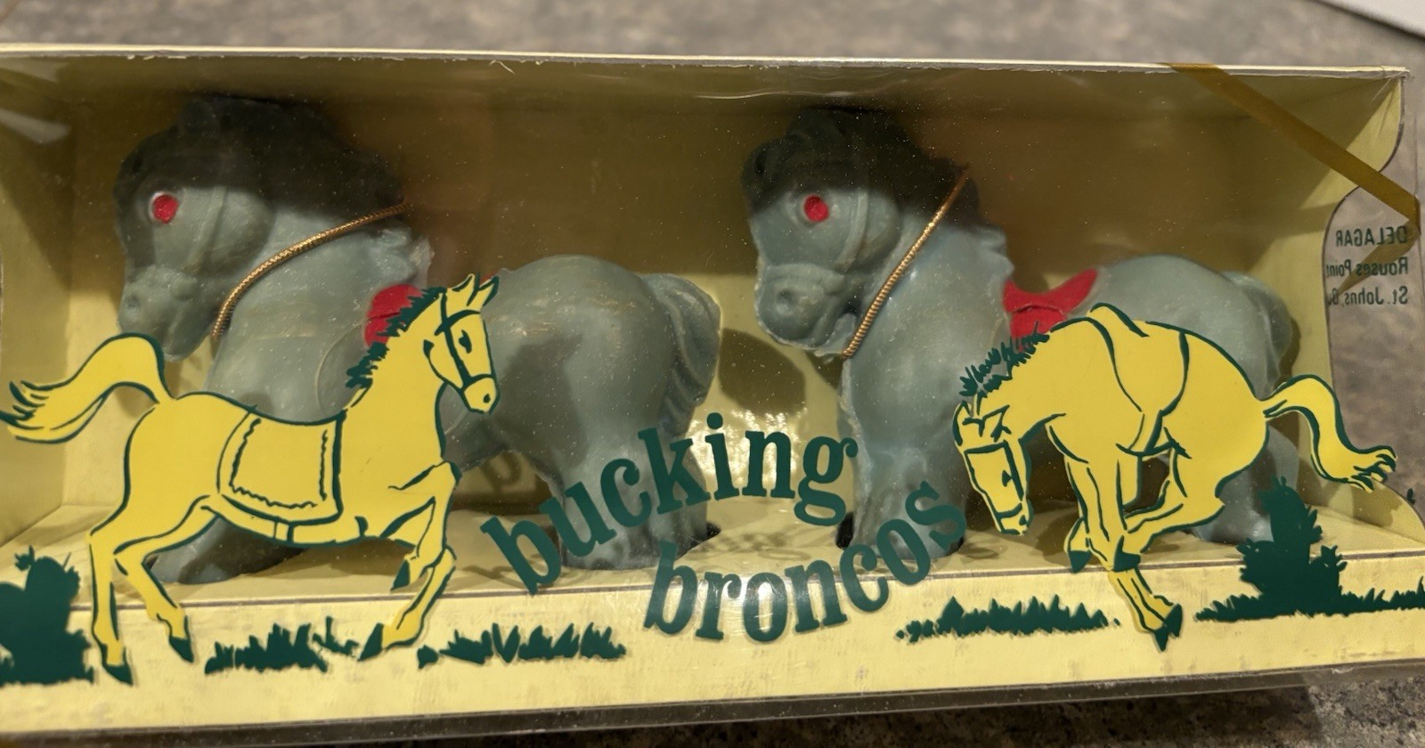 Bucking Broncos Soap Set Of Two Delagar Vintage In Box