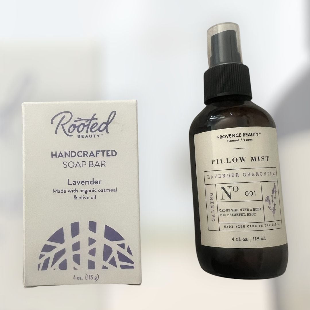 Provence Beauty Lavender Chamomile Pillow Mist and Rooted Beauty Lavender Soap B