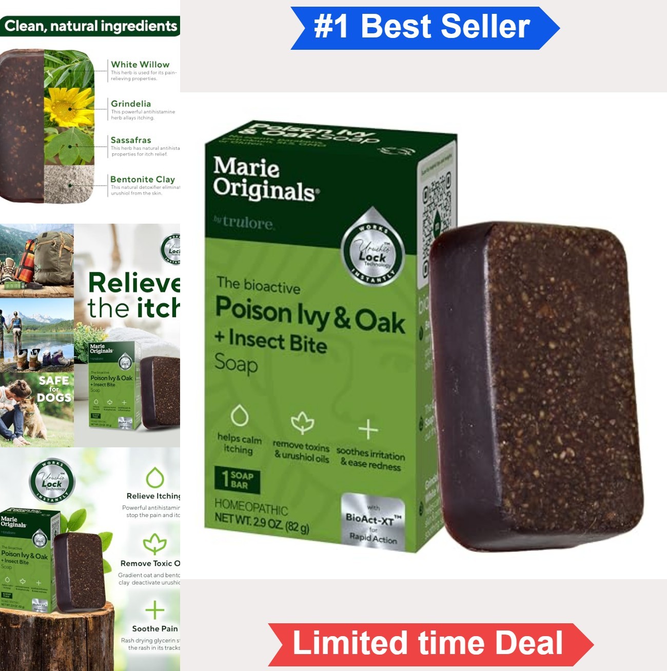 Poison Ivy Soap Bar 2.9 Oz Natural Relief Oak Sumac Anti-Itch Cleanser Rash