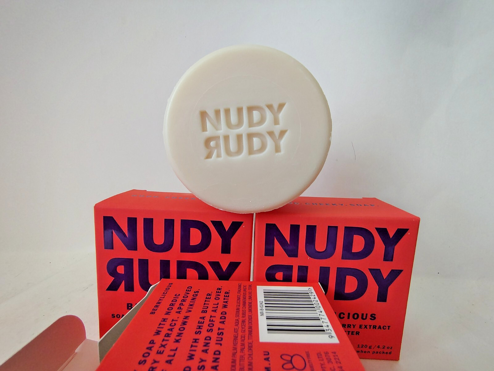 NudyRudy Berrylicious Soap, 4.2oz, Plant Oil Soap, Lot of 5