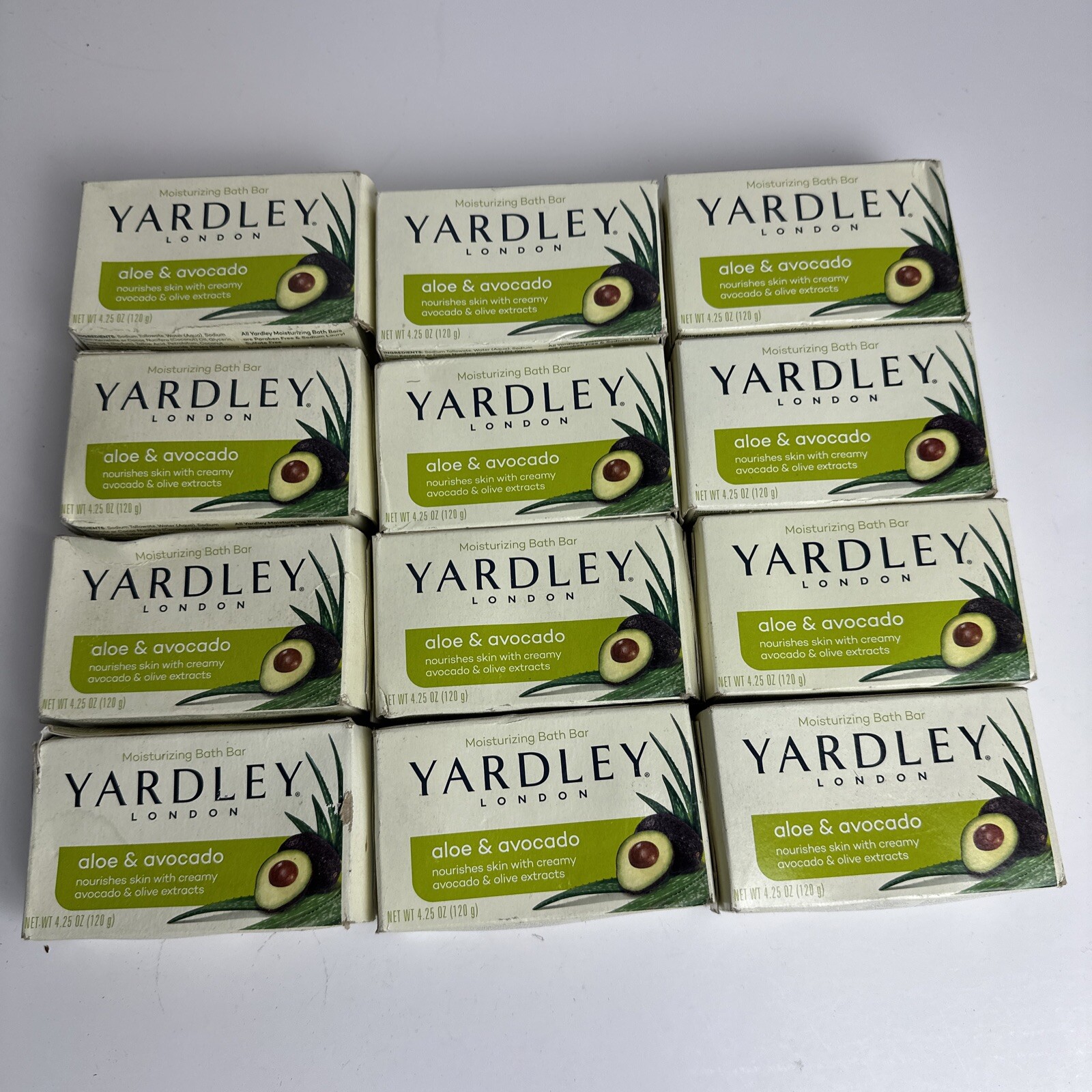 Yardley London Naturally Moisturizing Bath Bar Aloe & Avocado 4.25oz Pack of 12