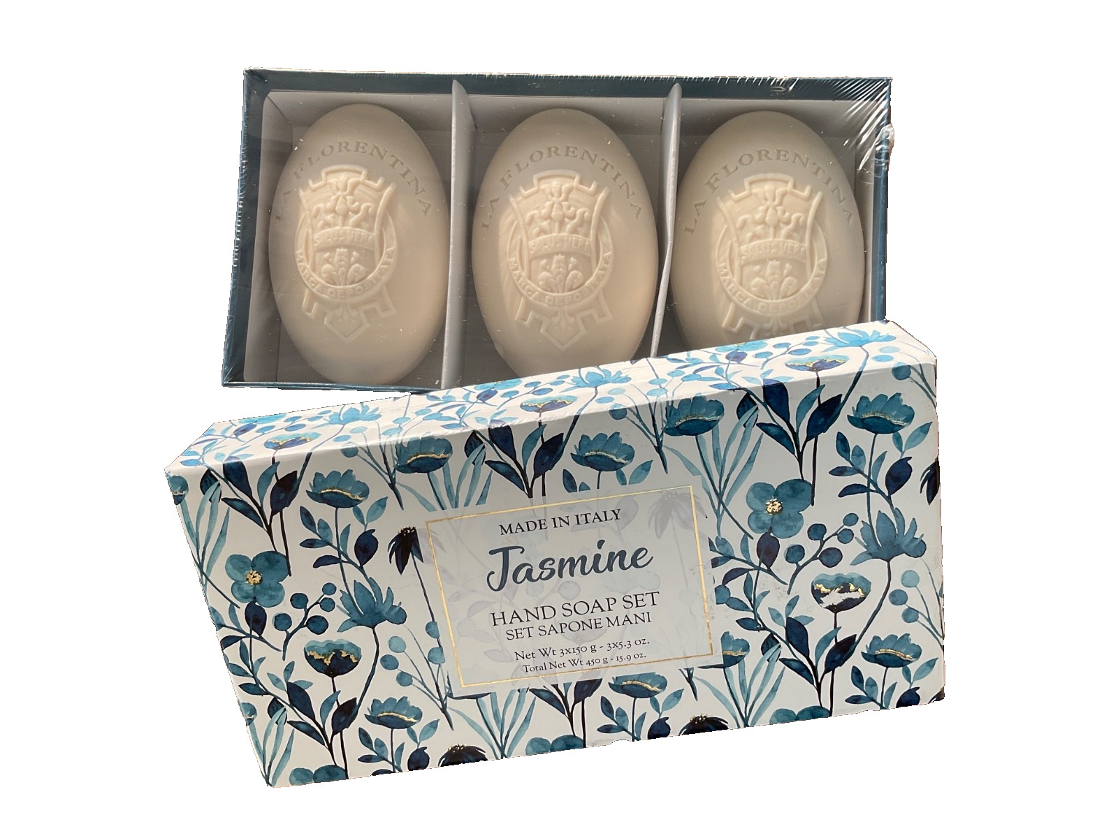 La Florentina~Saponerie~Jasmine~3 Soap Set~Made in Italy~3 bars ~5.3 oz each~New
