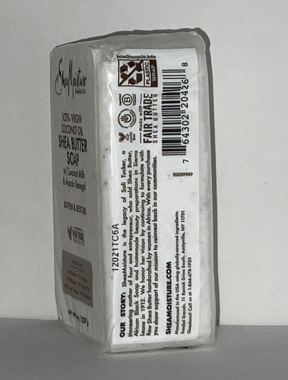 Shea Moisture 100% Virgin Coconut Oil Coconut Milk & Acacia Senegal 8oz Bar Soap