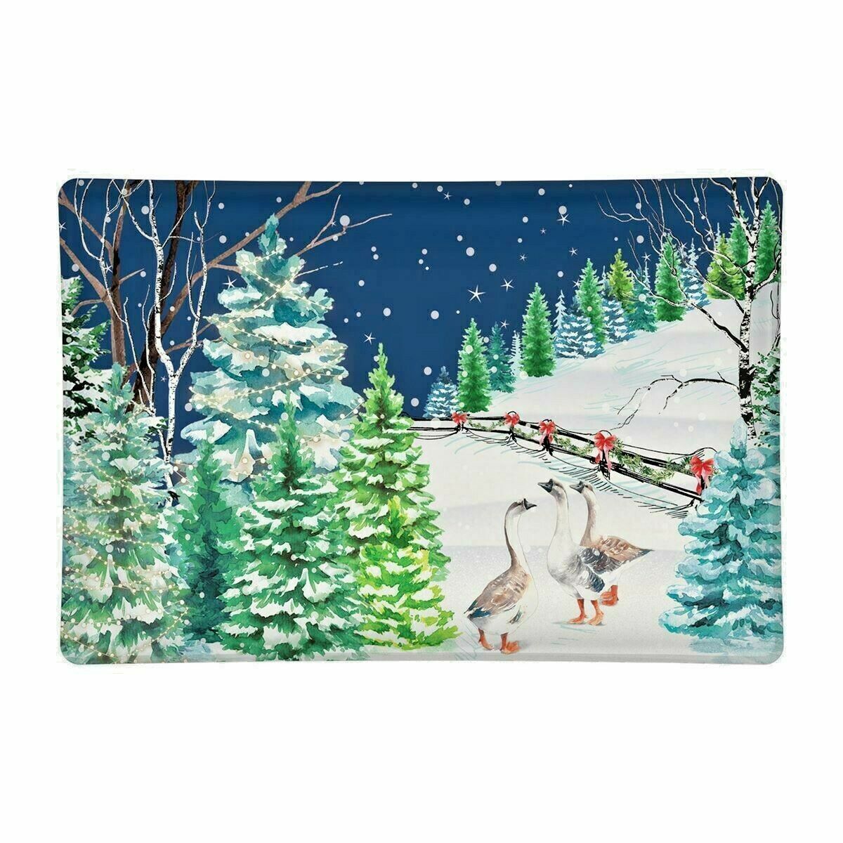 Michel Design Works Christmas Snow 4.5oz Boxed Soap & Glass Dish Gift Set