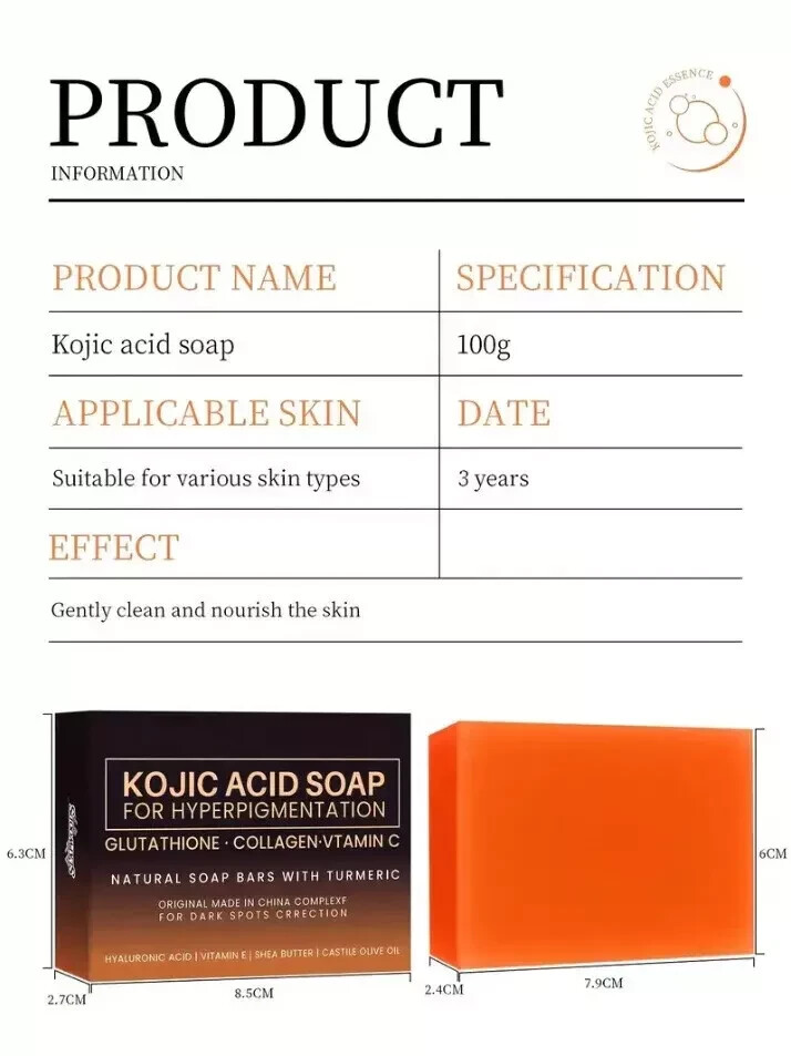 2 Pack Kojic Acid Dark Spot Remover Soap Bars with Vitamin C,Collagen, Retinol