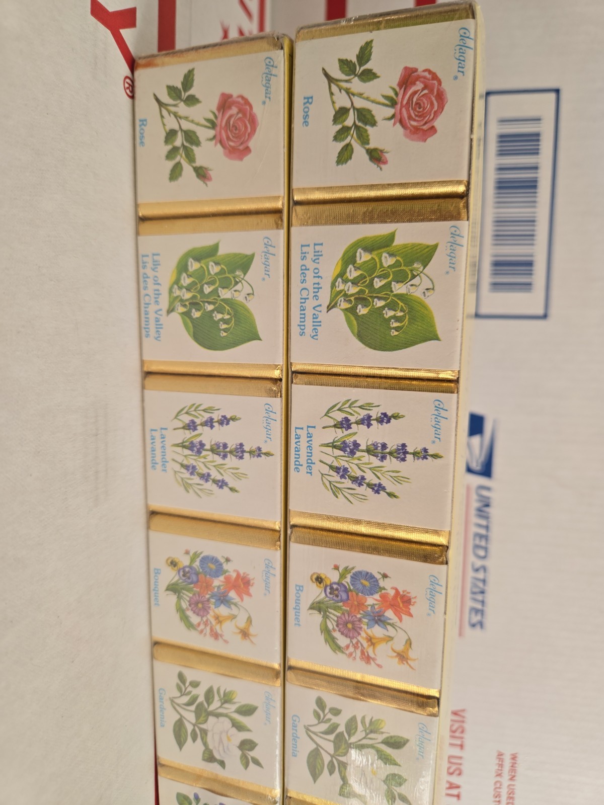 Lot Of 2 Sealed Delagar English Bath Cube Set Made in England Floral Scents 9 oz